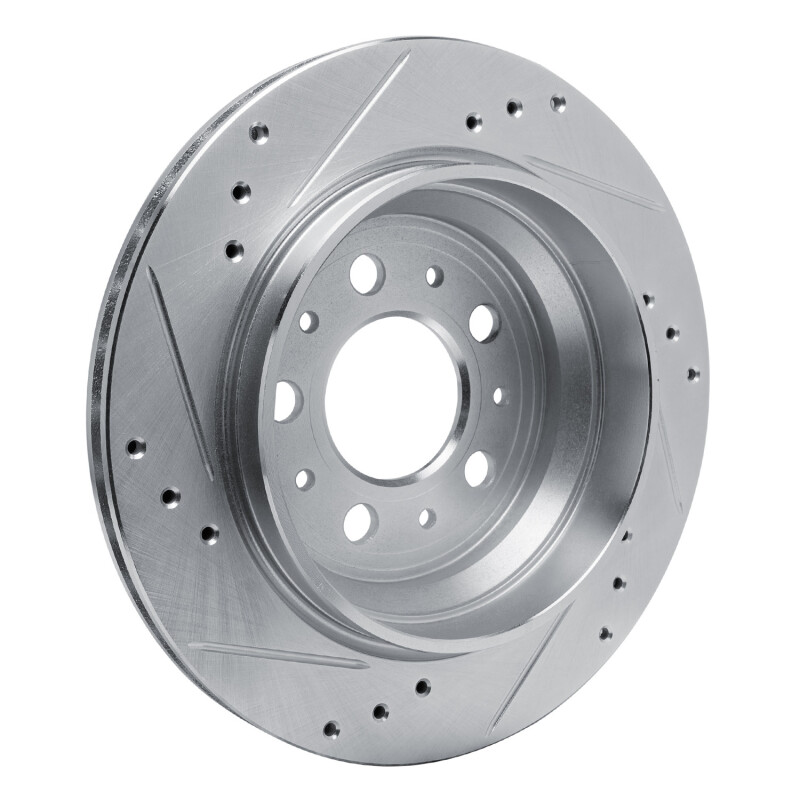 Volvo V70 Brake Rotor (1) - Rear Right - R1 Concepts - Drilled & Slotted - Silver - 2000